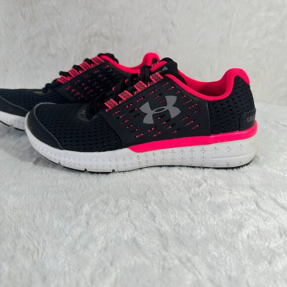 Under Armour Womens Charged Rogue 2 Running Shoes Not for Sale Markings BlK/PK - Picture 6 of 9